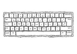 Grunge sketch of a computer keyboard